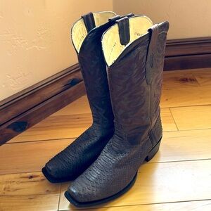 Los Altos Mens Toe Python Cowboy Boots Sz 13 EUC